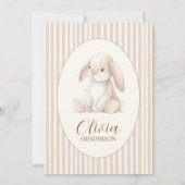 Neutral Baby's First Birthday Bunny Invitation 招待状 (裏面)