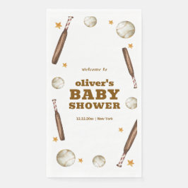 Neutral Batter Up Baseball Baby Shower Welcome 