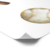 Neutral Batter Up Baseball Baby Shower Welcome  ポスター (角)