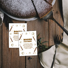 Neutral Batter Up Baseball Books For Baby Shower エンクロージャーカード