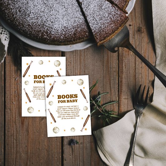 Neutral Batter Up Baseball Books For Baby Shower エンクロージャーカード