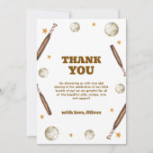 Neutral Batter Up Baseball Sport Baby Shower サンキューカード (正面)