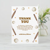 Neutral Batter Up Baseball Sport Baby Shower サンキューカード (スタンド正面)