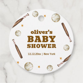 Neutral Batter Up Baseball Sport Boy Baby Shower  フェイバータグ