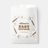 Neutral Batter Up Baseball Sport Boy Baby Shower  フェイバーバッグ (正面)