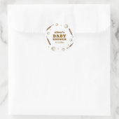 Neutral Batter Up Baseball Sport Boy Baby Shower  ラウンドシール (バッグ)