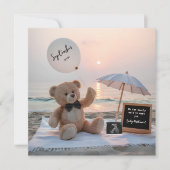 Neutral Beachside Expecting Baby Announcement Card 案内状 (正面)