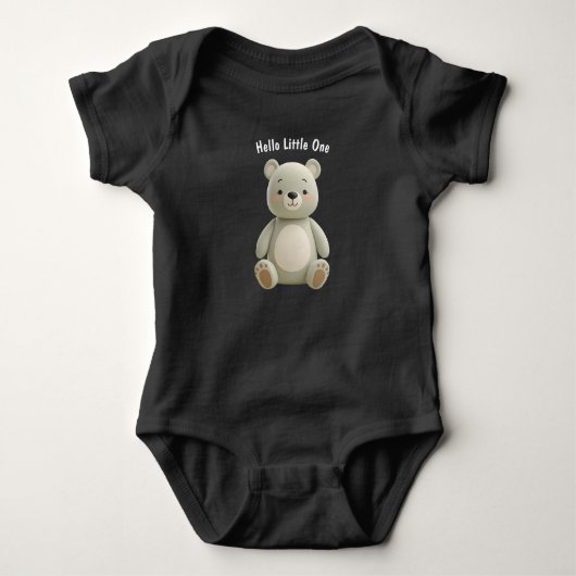 Neutral Bear Baby Bodysuit – Newborn Gift ベビーボディスーツ (正面)