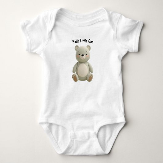 Neutral Bear Baby Bodysuit – Newborn Gift ベビーボディスーツ (正面)