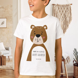 Neutral Bear Baby Shower Keepsake Outfit Tシャツ
