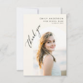 Neutral Beige大学院シンプル写真卒業 サンキューカード (正面)