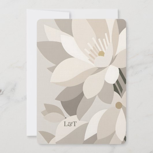 Neutral Beige Abstract Modern Editorial Wedding 招待状 (裏面)
