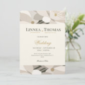 Neutral Beige Abstract Modern Editorial Wedding 招待状 (スタンド正面)