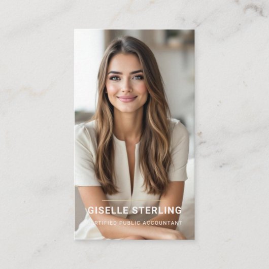 Neutral Beige Accountant CPA Minimal Modern 名刺 (正面)