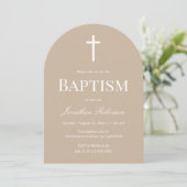 Neutral Beige Arch Baptism  招待状 (スタンド正面)