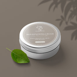 Neutral Beige Beauty Salon Cosmetic Jar Label  ラウンドシール