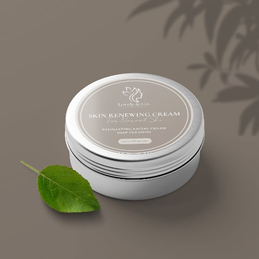 Neutral Beige Beauty Salon Cosmetic Jar Label ラウンドシール