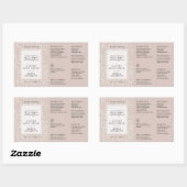 Neutral Beige Bohemian Logo 4OZ Cosmetic Bottle 長方形シール (シート)