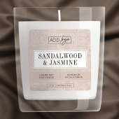 Neutral Beige Boho Aesthetic Candle Product Label スクエアシール