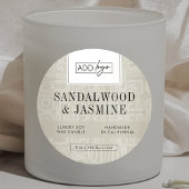 Neutral Beige Boho Logo Candle Jar Lid ラウンドシール