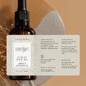 Neutral Beige Boho Pattern Logo 2OZ Dropper Bottle ラベル