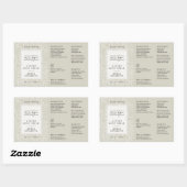 Neutral Beige Boho Pattern Logo 4OZ Cosmo Bottle 長方形シール (シート)