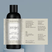 Neutral Beige Boho Pattern Logo 4OZ Cosmo Bottle 長方形シール