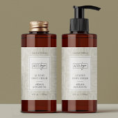 Neutral Beige Boho Pattern Logo 4OZ Cosmo Bottle 長方形シール