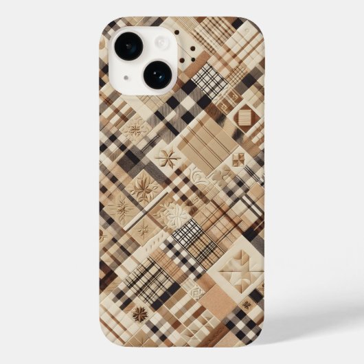 Neutral Beige & Brown Plaid Phone Case - Carved  Case-Mate iPhoneケース (裏面)