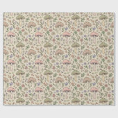 Neutral Beige Earthy Mushroom Seamless Pattern ラッピングペーパー (フラット)