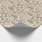 Neutral Beige Earthy Mushroom Seamless Pattern ラッピングペーパー (角)