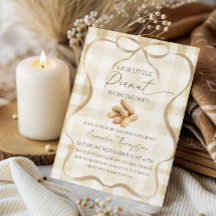Neutral Beige Gingham Little Peanut Baby Shower
