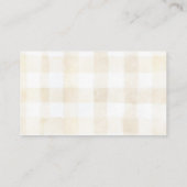 Neutral Beige Gingham Peanut Baby Shower Diaper エンクロージャーカード (裏面)