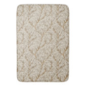 Neutral Beige Gold Botanical Leaf William Morris バスマット (正面縦)