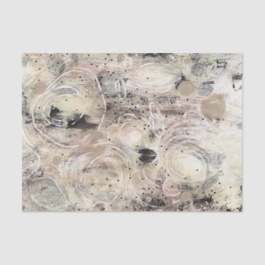 Neutral Beige Gray Abstract Decoupage Tissue Paper 薄葉紙 (正面)