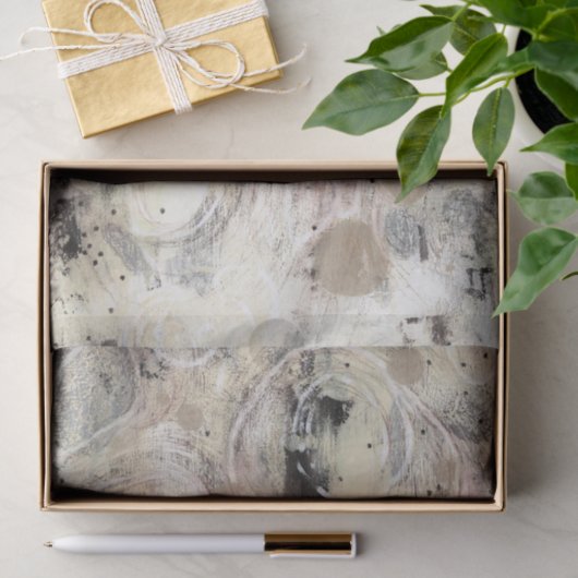 Neutral Beige Gray Abstract Decoupage Tissue Paper 薄葉紙 (ギフト)