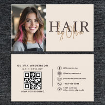 Neutral Beige Hair Stylist Photo QR Code 