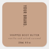 Neutral Beige Minimal Simple Jar Product Label スクエアシール (正面)