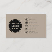 Neutral Beige Modern Minimalist Photo with QR Code 名刺 (裏面)