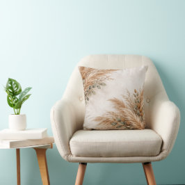 Neutral Beige Pampas Sage Botanical Frame クッション