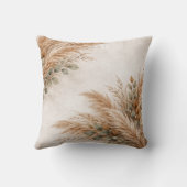 Neutral Beige Pampas Sage Botanical Frame クッション (裏面)