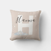 Neutral Beige Personalized Baby Name Pillow Custom クッション (正面)