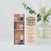 Neutral Beige Photo 結婚's Thank You Post Card ポストカード (スタンド正面)