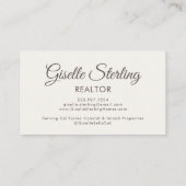 Neutral Beige Photo Monogram Realtor QR Code  名刺 (裏面)