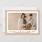Neutral Beige Photo Stylish Boho Christmas シーズンカード (正面)