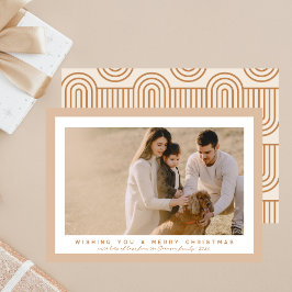 Neutral Beige Photo Stylish Boho Christmas シーズンカード