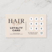 Neutral Beige QR Code Hair Salon Loyalty Card ロイヤリティカード (正面)