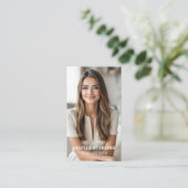 Neutral Beige Real Estate Agent Minimal Modern 名刺 (スタンド正面)