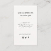 Neutral Beige Real Estate Agent Minimal Modern 名刺 (裏面)