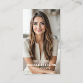 Neutral Beige Real Estate Agent Minimal Modern 名刺 (正面)